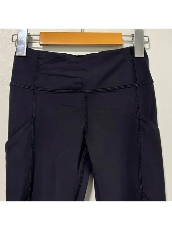 Lululemon Women’s Black High-Rise Leggings with Ruffle Detail - Size 2 - Picture 8 of 11